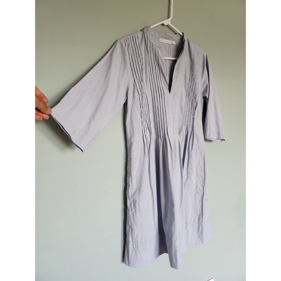 House Of Pom Dress Size Small V-Neck Blue 3/4 Sleeve Pockets Stripes - Picture 1 of 10